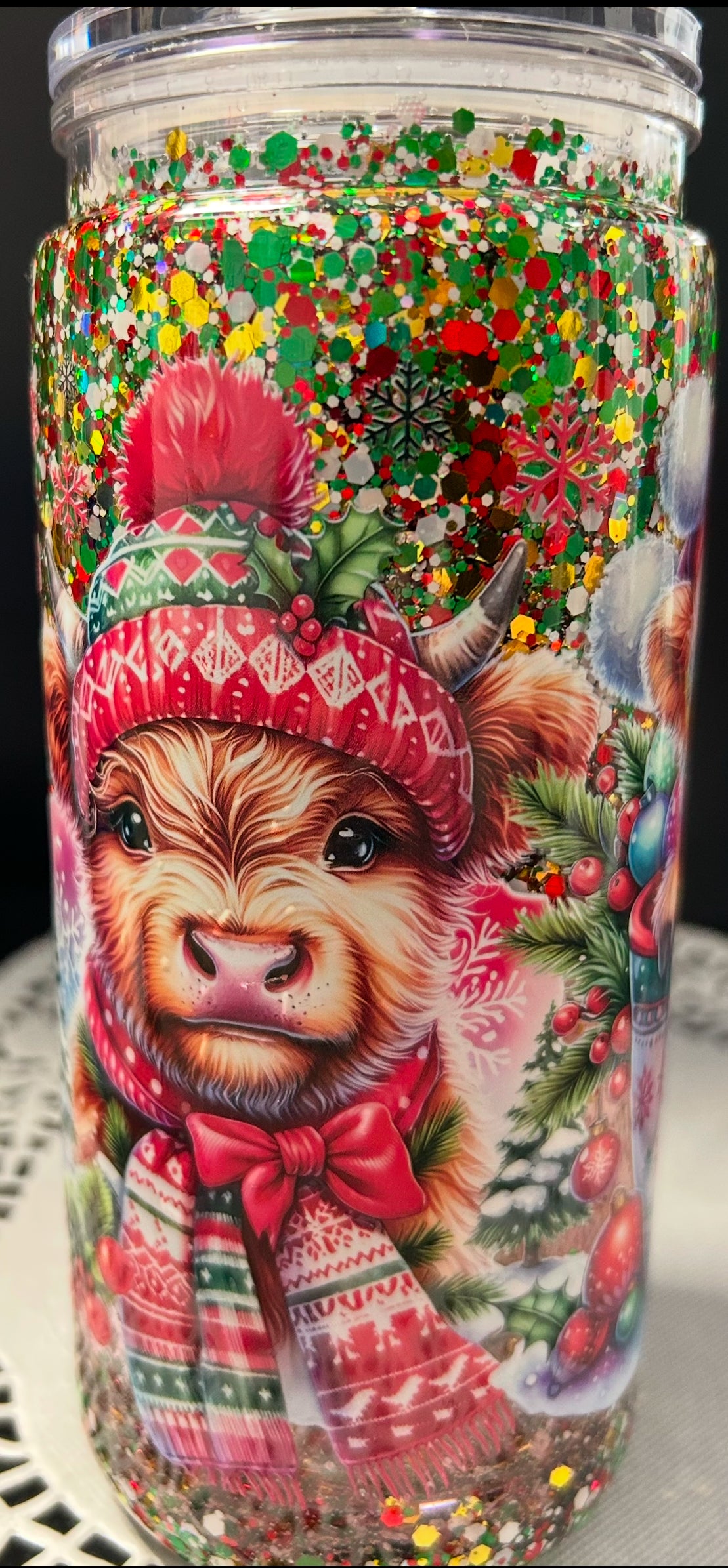 Christmas Highland Cow 20oz