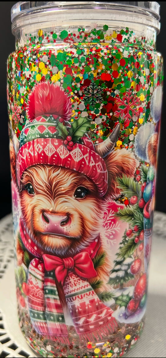 Christmas Highland Cow 20oz