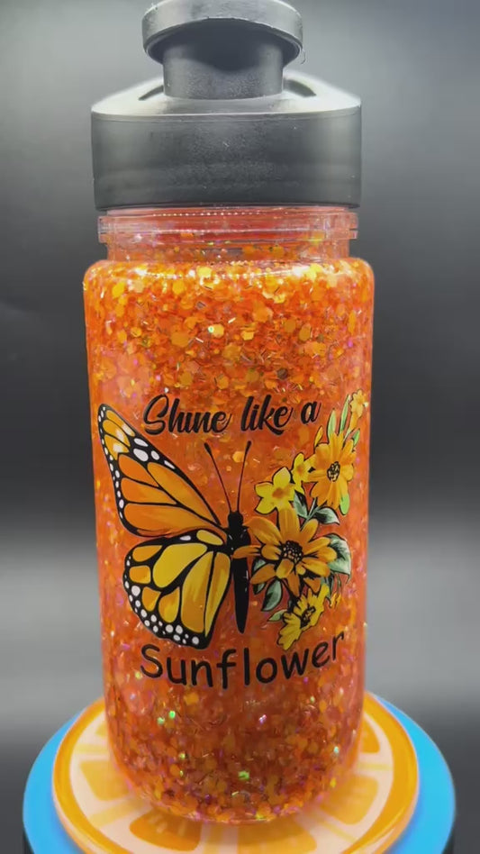 sunflower/butterfly 10oz Water Bottle