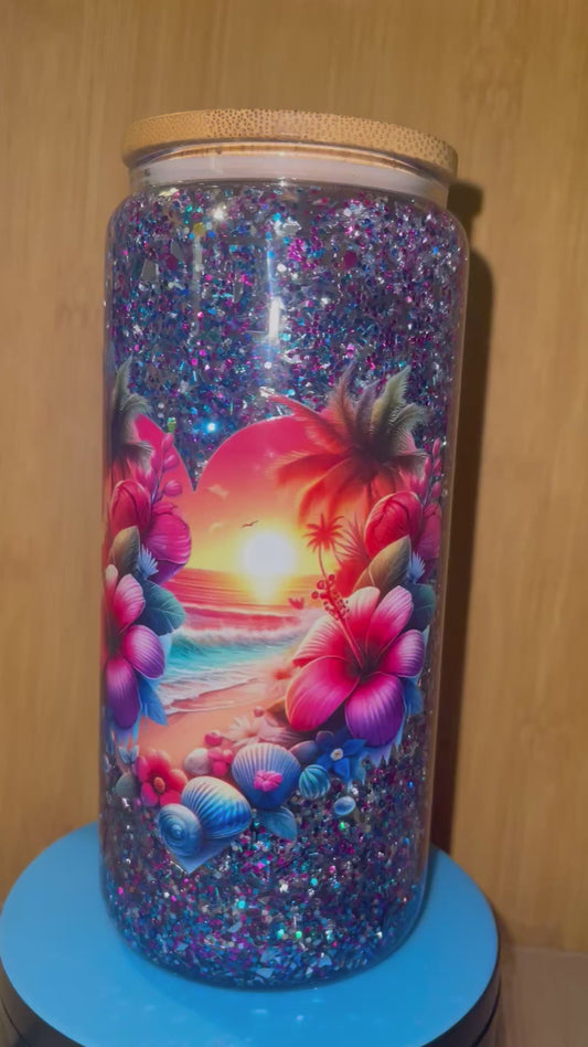 Beach Sunset 20oz Glass