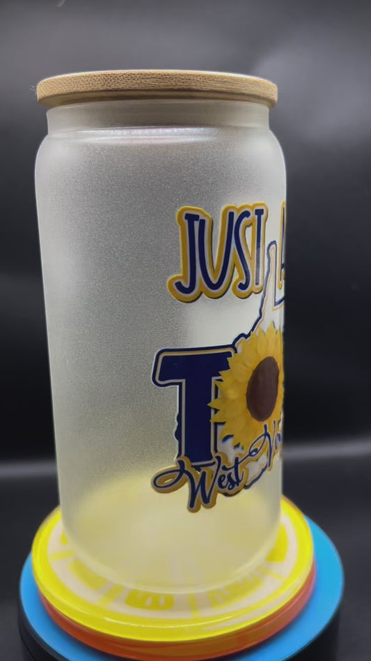 16oz WV GLOW IN THE DARK GLASS TUMBLER